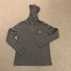 Vineyard Vines Long Sleeve Hooded T-Shirt Lacrosse Grey size small